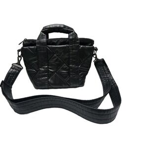 Lug Dory Mini Crossbody Bag Purse Black Metallic Quilted Adjustable Strap